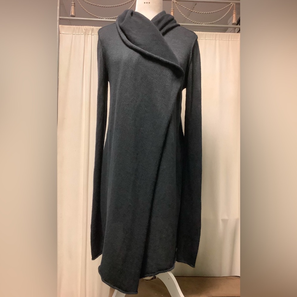 Lars Andersson Thin Knit Jersey Long Sleeve Hooded Sweater Cardigan